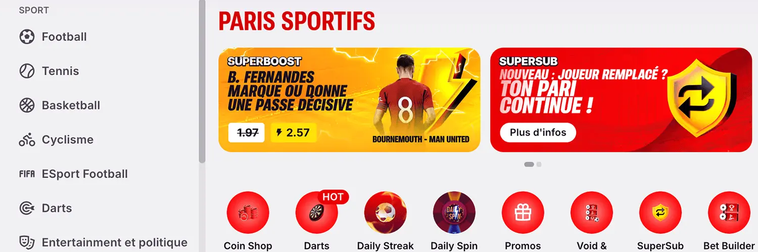 Paris sportifs sur Superbet